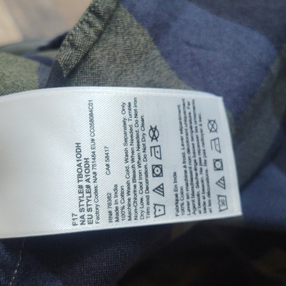 Timberland Plaid 100% Organic Cotton Blue , Green,Black Long Sleeve Button up M - Picture 14 of 15